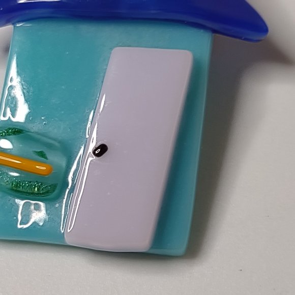 Blue And White Lizano's Glass Haus Brooch - Picture 4 of 8